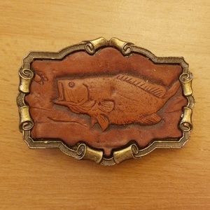 Buckle Trout Embossed Leather Brass USA